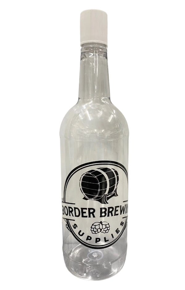 PET Spirit Bottle 1.125L with White Cap This clear PET bottle is great for when you need to take your alcohol out with you. Camping, Music Festivals, Boating, Outdoors & more, without the worry of having a glass bottle breaking.