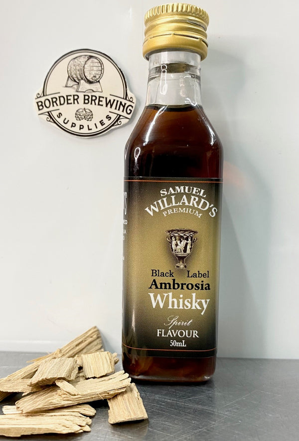 Samuel Willards Ambrosia Scotch Whisky Black Label Chivas Regal Whiskey Spirit Essence Flavouring A good, well balanced, Single Malt Scotch Whiskey. Ambrosia is crisp, sweet, fruity and leaves you wanting more.