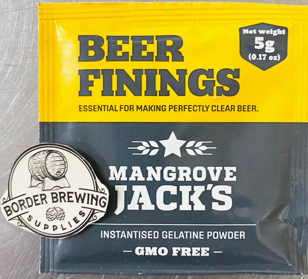 Beer Finings Instantised Gelatine Powder Sachet 5g Removes unwanted compounds and firms up natural sediment for a crystal clear beer with a smooth flavour. GMO Free. Use 24 hours before racking