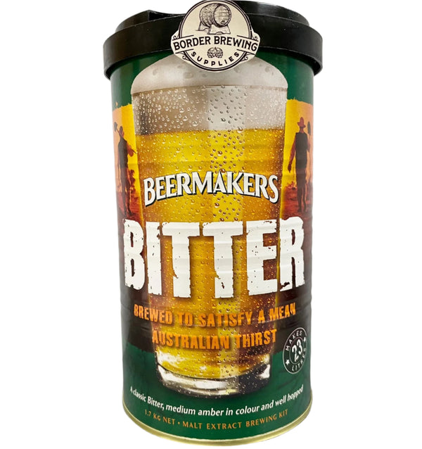 Bitter Ale BeerMakers 1.7kg Malt Extract Brewing Kit A classic bitter, medium amber in colour, and well hopped beer. Beermakers is brewed to satisfy the Australian working man's thirst. Made in NZ