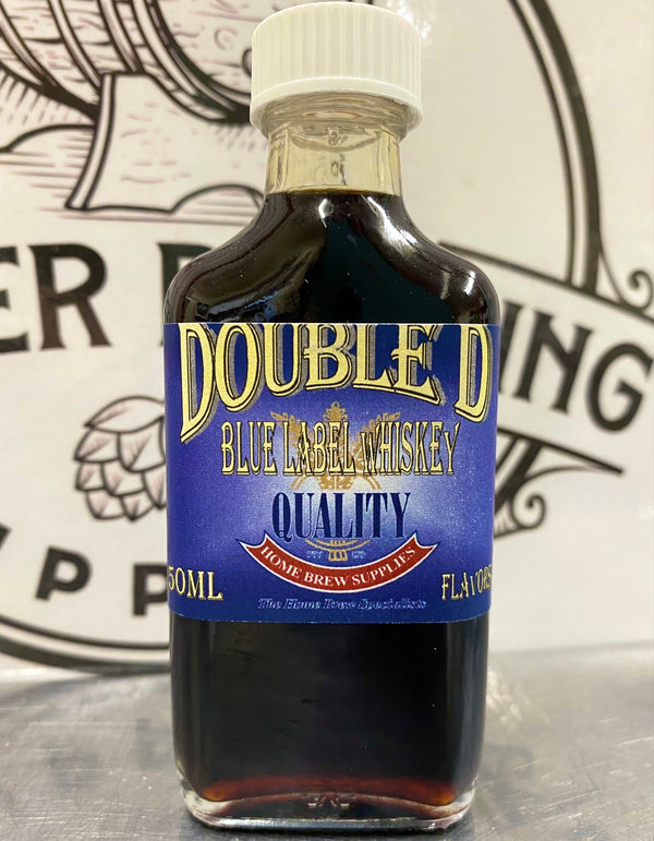Blue Label Whisky Double D Range 50ml Quality Homebrew Blended Blue Label Scotch Whiskey style with Berry fruits, Aniseed, hints of Cedar, a touch of Spice & Citrus. Good Toffee & hints of very wistful Smoke, Chocolate, hints of grass and a good hit of malt. Essence Spirit Flavouring