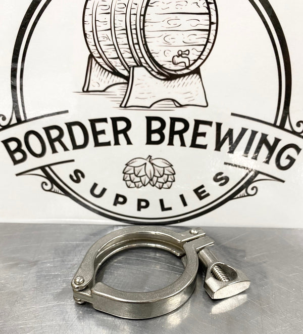 Tri Clover Clamp 2 Inch Made from 304 stainless steel and compatible with wide range of other standard 2inch tri-clover fittings.  They are commonly used in brewery hardware 100L+ in size.  Used to attach a sight glass in brewing & distilling  Compatible with AlcoEngine Pot Still & Reflux Stills to connect to keg boilers.