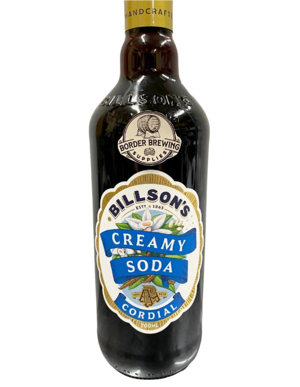 Creamy Soda Billson's 700ml Cordial Jazz up your Vodka or mix in a cocktail. Billson's Creamy Soda Cordial is sure to make any drink pop! Brewed with Billson's pure alpine spring water, Billson's syrups are easily enjoyed with still or sparkling water. They also work as the star ingredient in your amazing cocktail or cooking creation.