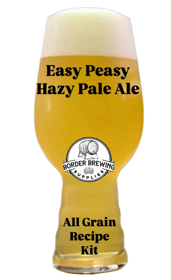 Easy Peasy Hazy Pale Ale
All Grain Recipe Kit
A delicious easy drinking Hazy Pale Ale. Low on bitterness bursting with Tropical & Citrus hop flavour. A great summer smasher.