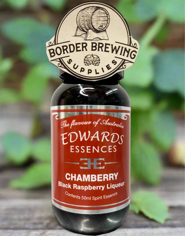 Chamberry Black Raspberry Liqueur Edwards Essences A black raspberry flavoured liqueur perfect as an aperitif or mixed with prosecco, champagne or white wine. Makes 1.4 litres Mix 850ml of neutral spirit (38%) 50ml of Edwards Essences 250g of Brown sugar Top up with water Try Edwards Essences Chamberry if you like Chambord™