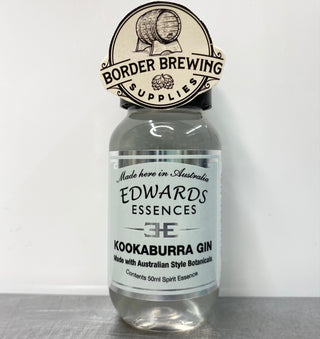 Kookaburra Gin Made with Australian Style Botanicals Edwards Essences An aromatic gin essence infused with natural extracts & native Australian botanical flavours. Mix with Butterfly Pea Flowers to replicate a top selling Colour Changing Gin. (INK)   Makes 3.5 Litres Or mix 700ml of neutral spirit (38%) 10ml (2 caps) of Edwards Essences  Try Edwards Kookaburra Gin if you like Husk Ink Gin