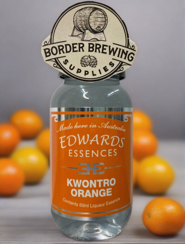 Kwontro Orange Edwards Essences Combining the wonderful balance of Sweet Orange & Bitter Peel to create the taste sensation so popular with cocktail lovers. Mix with Tequila & ice for that perfect Margarita. Makes 1.4 litres Mix 850ml of neutral spirit (38%) 50ml of Edwards Essences 350g of sugar 260ml of water Try Edwards Essences Kwontro Orange if you like: Cointreau™ and Margaritas