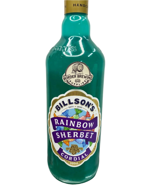 Rainbow Sherbet Billson's 700ml Cordial Jazz up your Vodka or mix in a cocktail. Billson's Rainbow Sherbet Cordial is sure to make any drink pop! Brewed with Billson's pure alpine spring water, Billson's syrups are easily enjoyed with still or sparkling water. They also work as the star ingredient in your amazing cocktail or cooking creation.