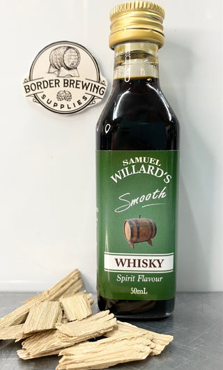 Samuel Willards Smooth Whisky Spirit Essence Flavouring Whiskey. Deep yellow gold in colour, with a delicate and slightly Smokey aroma and pronounced Peat flavour. The finish is smooth and pleasant.