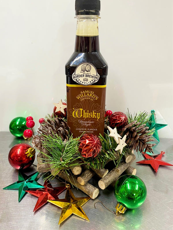 Spiced Whiskey Liqueur Premix Samuel Willard’s A golden-coloured liqueur made from Scotch whisky, Honey, Herbs & Spices in the style of Drambuie. A perfect after dinner drink. Spice up your Whiskey this Christmas with this Spiced Whisky Liqueur. Samuel Willard’s Express premix is already mixed with the recommended sugar base, so there is no messy mixing required, just Shake and Pour, makes 1.125L of finished product