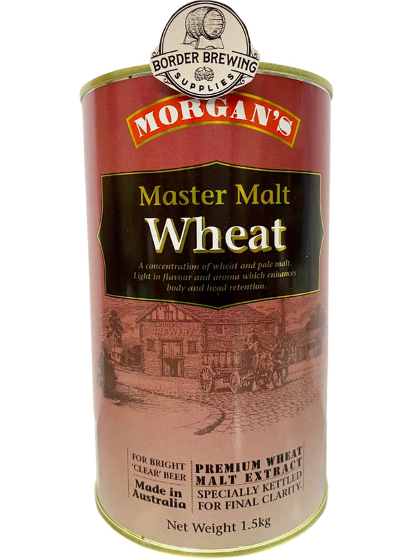 Morgan's Master Malt Wheat Liquid Malt Extract beer. Wheat Malt Master Malt 1.5kg Morgan’s Brewing Co. Full wheat grainy flavour and aroma. A concentration of wheat malts which can be used to create your own special beer. 100% Premium Malt Extract, specially kettled for final clarity for bright 'CLEAR' beer