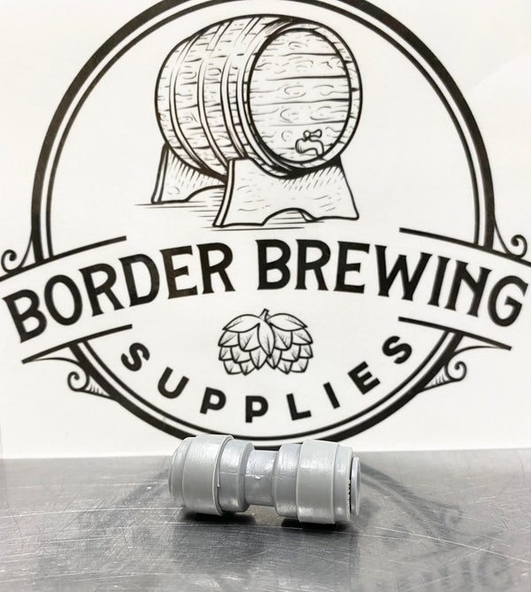 Beer Line Joiner duotight 8mm (5/16”) Female x 8mm (5/16”) Female No clamps necessary! We do recommend cutting your hosing straight, not on an angle, to ensure the line has a complete seal. To remove the fitting simply push in the collet and the hose can be removed. These push in fittings are suitable to be used up to 100 psi.