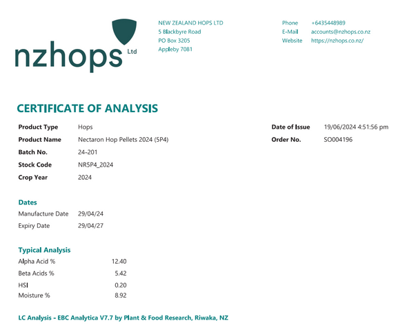 Nectaron Hops T90 2024 12.4%AA