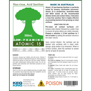Atomic 15 Sanitiser 500ml