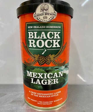 Mexican Lager Black Rock 1.7kg Malt Extract Brewing Kit Black Rock Mexican Lager is a light coloured, Mexican style beer with a balanced, crisp clean finish.  Brew with 1kg Ultra Blend for a crisp lager finish. For more body, colour and malt flavour use a tin of Light liquid malt.