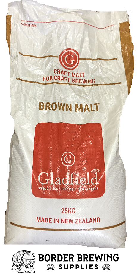 Gladfield Brown Malt Grain Brown Malt Gladfield A stronger version of our Biscuit Malt. Our Brown Malt is made from green chitted malt which imparts good amber colour build up without the astringency from husk damage. This malt gives a dry biscuit, toasted hazelnut style flavour to the beer along with nice amber colour. Brown Malt is ideal for use in Porters, Stouts, Dark Ales or Dunkels in small amounts.