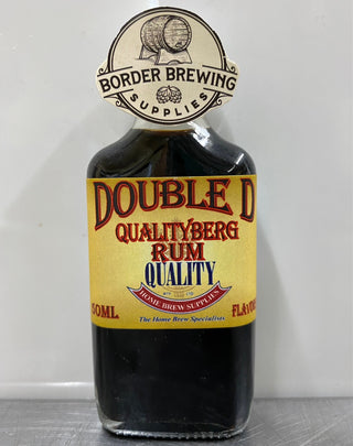Qualityberg Rum Double D 50ml Essence Flavouring A rich, full-bodied flavour profile, with notes of Vanilla, Caramel, & Toffee  Bundy Style Rum  Add 16ml per 700ml  Makes just over 3L  Previously called LinDanberg, Roddanberg