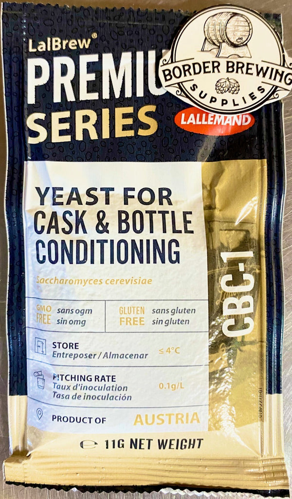 CBC-1 Yeast for Cask & Bottle Conditioning Lallemand LalBrew High resistance to alcohol & pressure makes it perfect for bottle conditioning.  CBC-1™ has a neutral flavour profile & does not metabolize maltotriose, therefore the original character of the beer is preserved after refermentation. The yeast will settle and form a tight mat at the bottom of the bottle or cask.