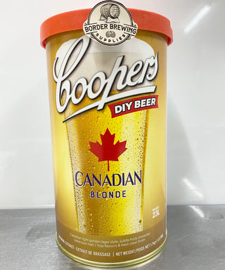 Canadian Blonde Coopers International 1.7kg DIY Malt Extract Brewing Kit Crisp pale malt aromas with a hint of spicy hops, clean pale malt flavours and a light-bodied palate that finishes with obvious hop bitterness. Pale Straw colour. Perfect for summer drinking.  Recommended to use Lallemand NovaLager or Mangrove Jacks California Lager yeast with this recipe.