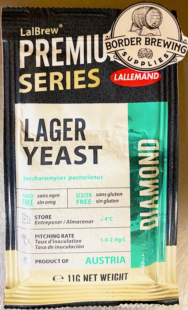 Diamond Lager Yeast Lallemand LalBrew A true lager strain originating in Germany. Chosen for its robust character, Diamond Lager yeast delivers excellent fermentation performance and has the ability to produce clean, authentic lagers.