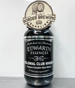 Colonial Club Whisky Premium Canadian Style Whisky Edwards Essences The delicious taste of rye malt, barley malt & corn blend gives the Colonial Club Whisky its unique, smooth taste. Ideal for any occasion and goes perfectly with your favourite mixer or straight over ice. Makes 3.5 Litres Or mix 700ml of neutral spirit (38%) 10ml (2 caps) of Edwards Essences  Try Edwards Essences Colonial Club if you like Canadian Club™ 