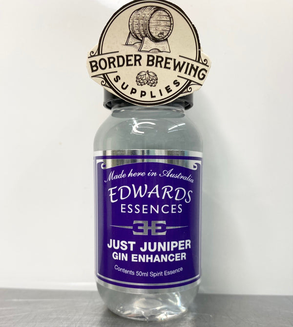 Just Juniper  Gin Enhancer Edwards Essences Give your Gin extra lift with the addition of Juniper Berry extract. Created from the finest extracts to boost and enhance your favourite gin. Just Juniper can be used on its own.  Mixing Instructions: Add 1 - 4 ml per 700ml to enhance & improve the lift & character of your favourite classic Gin. Add small amounts to taste.