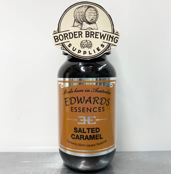 Salted Caramel Edwards Essences This perfect partnership of Salt & Sweet creates a silky golden nectar that is guaranteed to leave your palate feeling delighted. Best served on the rocks, mix with some rum or pour over hot apple pie & ice cream. Great for milkshakes. Makes 1.4 litres Mix 850ml of neutral spirit (38%) 50ml of Edwards Essences 350g of white sugar 260ml of water