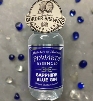 Sapphire Blue Gin Edwards Essences This rich and highly aromatic Gin flavour is typical of a premium quality Gin with international recognition. The subtle Juniper berry notes are enhanced by a variety of other botanical and herb extracts. Makes 3.5 Litres Or mix 700ml of neutral spirit (38%) 10ml (2 caps) of Edwards Essences  Try Edwards Essences Sapphire Blue Gin if you like: Bombay Sapphire™