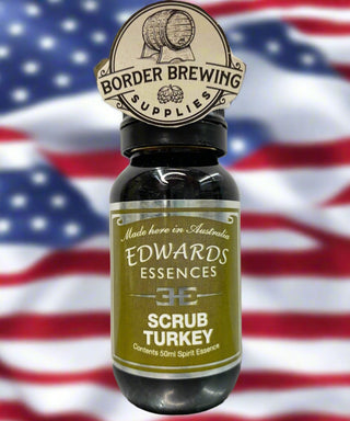 Scrub Turkey Edwards Essences Strong, dry American Bourbon with Oakwood undertones. Makes 3.5 Litres Or mix 700ml of neutral spirit (38%) 10ml (2 caps) of Edwards Essences  Try Edwards Essences Scrub Turkey if you like: Wild Turkey™