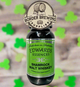 Shamrock Malt Whiskey Edwards Essences A dark velvety Whiskey with Fruity notes. A delicious Irish Whiskey.  Makes 3.5 Litres Or mix 700ml of neutral spirit (38%) 10ml (2 caps) of Edwards Essences  Try Edwards Essences Shamrock Malt Whiskey if you like: Bushmills™