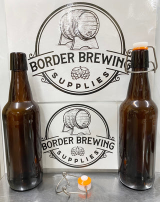 Flip Top Bottles 500ml Amber Glass Brew Bottles Perfect for Beer, Cider, Mead, Kombucha, Ginger Beer   Box of 12 - includes seals  Quality thick glass made to withstand high pressure of homebrew beverages.