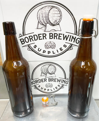 Flip Top Bottles 750ml Amber Glass Brew Bottles Perfect for Beer, Cider, Mead, Kombucha, Ginger Beer   Box of 12 - includes seals  Quality thick glass made to withstand high pressure of homebrew beverages.