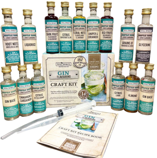 Gin Craft Kit
Gin Profile Range
Still Spirits

Contains 14 flavourings & 1 Adjunct to design & build a range of Gins, your way.