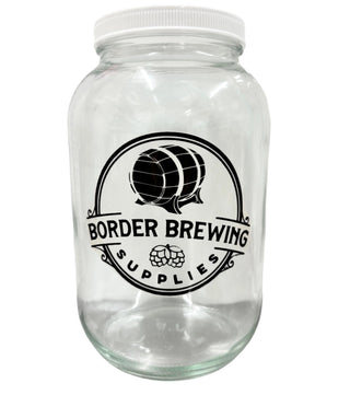 1 gallon wide-mouth glass jar with a plastic screw top lid.
Ideal for steeping, macerating, or ageing spirit.
Also used for small batch fermentations of beer, mead, cider or wine.