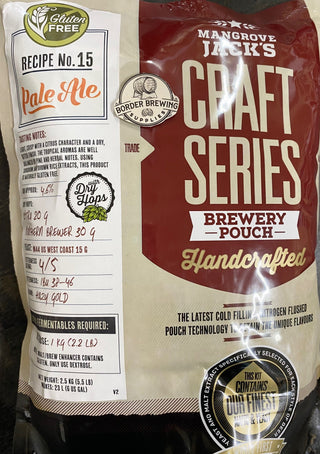 Pale Ale GLUTEN FREE Craft Series 2.5kg Mangrove Jack's Light, crisp with a Citrus character and a dry, bitter finish. The tropical aromas are well balanced by Pine and Herbal notes. Using sorghum and brown rice extracts, this product is naturally Gluten Free.