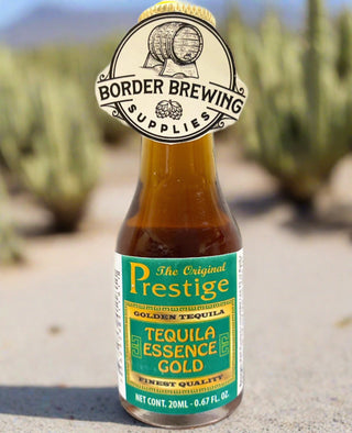 Tequila Gold Essence Prestige Golden Tequila Anejo has a pale amber tint with a deep vanilla and pickling spice nose. A round, bouyant entry leads to an off-dry medium body with sweet toffee, brown spice, salt, leather, tobacco and green pepper flavours.