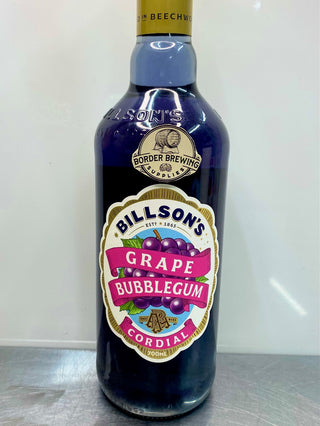 Grape Bubblegum Billson's 700ml Cordial Jazz up your Vodka or mix in a cocktail.  Billson's Grape Bubblegum Cordial is sure to make any drink pop! Brewed with Billson's pure alpine spring water, Billson's syrups are easily enjoyed with still or sparkling water. They also work as the star ingredient in your amazing cocktail or cooking creation.