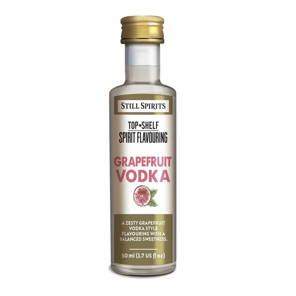 Grapefruit Vodka Top Shelf Still Spirits A crisp, zesty grapefruit flavouring paired with the aromatic complexity of grapefruit and blood orange, and a sweetness that’s expertly balanced.