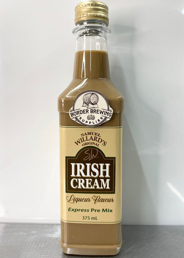Samuel Willards Irish Cream Liqueur Express premix Baileys Essence Spirit Flavouring Rich and creamy in the style of the famous Bailey’s Irish Cream. Irish cream is a rich liqueur made with Irish whiskey and cream. It can be served straight, on the rocks, or mixed into cocktails. You can also use it as an ingredient in boozy, decadent desserts.  Samuel Willard’s Express premix is already mixed with the recommended sugar base, so there is no messy mixing required, just Shake and pour