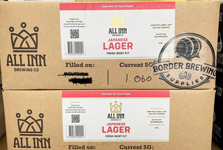 Japanese Lager Fresh Wort Kit All Inn Brewing Crisp Rice Lager, Light & Easy drinking.  A nimble Japanese-style rice lager, born from a fusion of the traditional and the supermodern. Carefully honed, for balance and razor-sharp crispness.