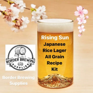 Rising Sun Japanese Rice Lager All Grain Recipe Kit A refreshing and crisp beer that will transport your taste buds to the streets of Tokyo. Brewed in the traditional Japanese style, this beer uses malted barley, hops & flaked rice, resulting in a light and clean taste with a hint of sweetness.
