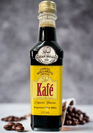 Samuel Willards Kafe Mexican Coffee Liqueur Express Premix Kahlua Essence Spirit Flavouring A Mexican Rum Coffee Liqueur  Dense and sweet, with a distinct taste of coffee in the style of Kahlua, our Kafe premix flavour is used in many notable liqueur cocktails. It’s also enjoyed neat, on the rocks, with a dash of milk or mixed with hot coffee. Also used in baking such as desserts, cakes, cheesecake and is a delicious topping for ice cream. 