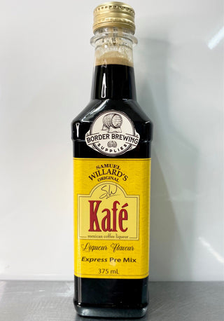 Samuel Willards Kafe Mexican Coffee Liqueur Express Premix Kahlua Essence Spirit Flavouring A Mexican Rum Coffee Liqueur  Dense and sweet, with a distinct taste of coffee in the style of Kahlua, our Kafe premix flavour is used in many notable liqueur cocktails. It’s also enjoyed neat, on the rocks, with a dash of milk or mixed with hot coffee. Also used in baking such as desserts, cakes, cheesecake and is a delicious topping for ice cream. 