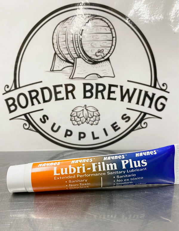 Lubri-Film Plus Food Grade Lubricant Haynes. A heavy duty sanitary lubricant with extended performance and low friction properties. Perfect for use on the seals of your keg  The lubricant minimises downtime, extends the life of moving parts and will not dry or gum on equipment. It cleans off equipment easily. Specifications Odour and taste free, beer safe Sanitary Non toxic  Food grade  Will not effect beer head retention This lubricant is NSF rated all ingredients are FDA approved for food contact. 