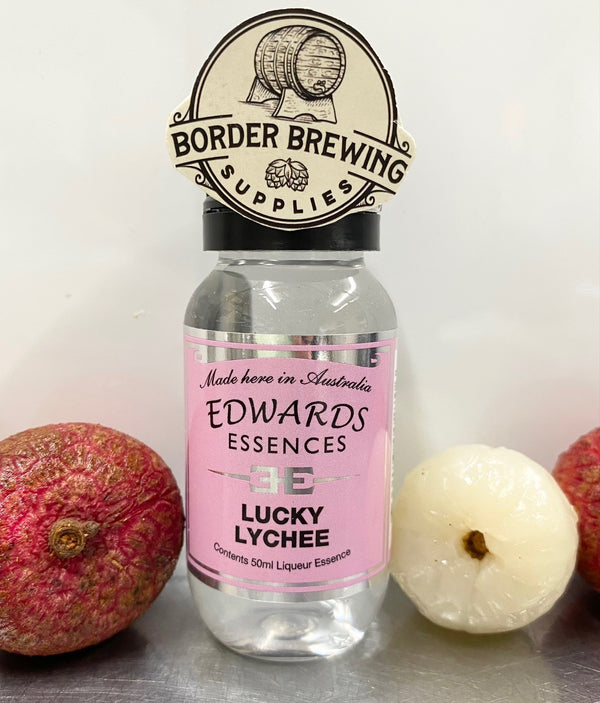 Lucky Lychee Edwards Essences A smooth rich fruity Lychee liqueur. Delicious on its own or with soda water & a scoop of Passionfruit sorbet. Perfect in a Lychee Martini. Just add 45ml Blue Sapphire Gin with 15ml of Lucky Lychee Liqueur & a dash of soda. Enjoy with a fresh Lychee garnish.
