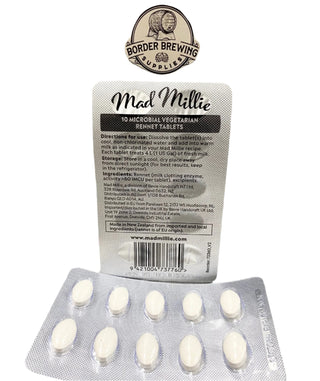 Mad Millie Vegetarian Rennet Tablets 10 Pack for homemade cheese making, suitable for mozzarella, feta, cheddar, halloumi and other artisan cheeses.