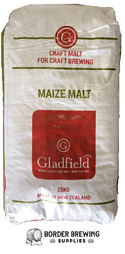 Gladfield Maize Malt Corn Grain Maize Malt Malted Corn Gladfield Premium maize grown in the South Island of New Zealand that has a starchy taste, blend flavour. Maize Malt adds mild, less malty flavour to beers and less body. It also provides a drier and crisper beer.  Typical Beer Styles include American Light Lager, Mexican Lagers, Pilsners.  It is also suited for Bourbon Whisky making.