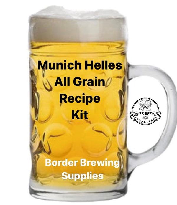 Munich Helles German Lager All Grain Recipe Kit A clean, malty, gold-colored German lager with a smooth grainy-sweet malty flavor and a soft, dry finish. Subtle spicy, floral, or herbal hops and restrained bitterness help keep the balance malty but not sweet, which helps make this beer a refreshing, everyday drink.