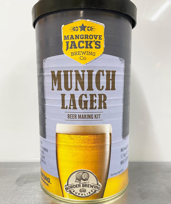 Munich Lager Mangrove Jack's International 1.7kg Malt Extract Brewing Kit A light, hoppy lager modelled on the full bodied beer available across mainland Europe. Served chilled to appreciate its rich character.  In the style of Weihenstephaner Original or Hofbräu Original.