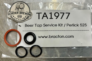 Perlick 525 Tap Seal Kit containing replacement faucet washer, bonnet gasket and O-rings for servicing Perlick 525 Series forward sealing beer faucets.